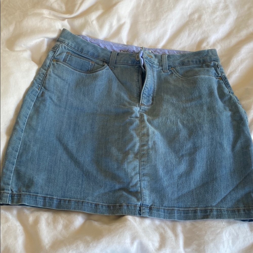 Croft & Barrow Blue A-Line Mini Skirt Casual